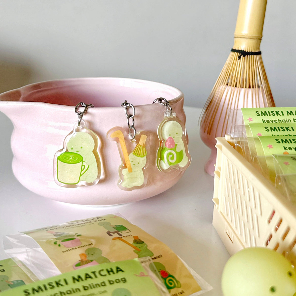 smiski matcha keychain blind bag image 1