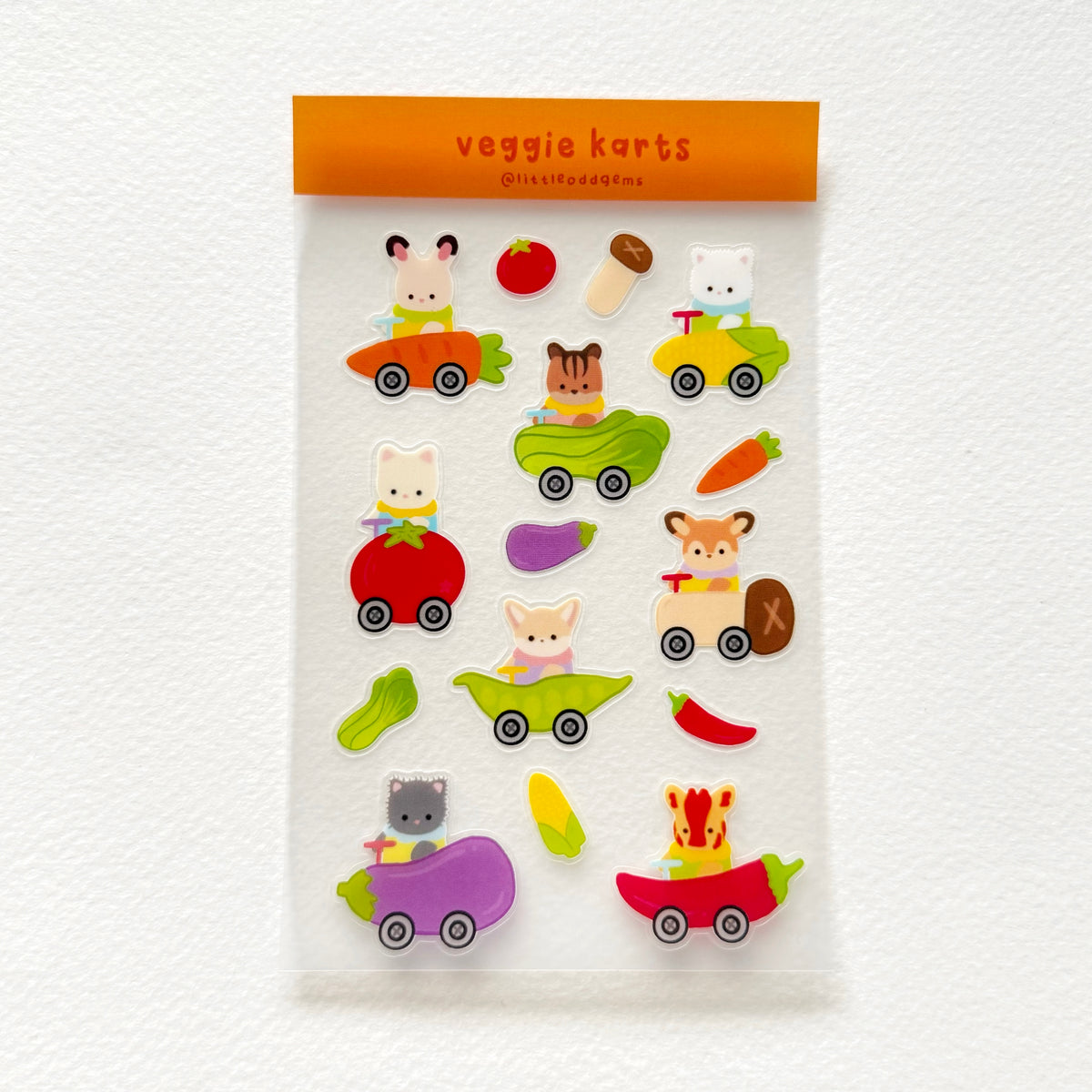 veggie karts sticker sheet image 0