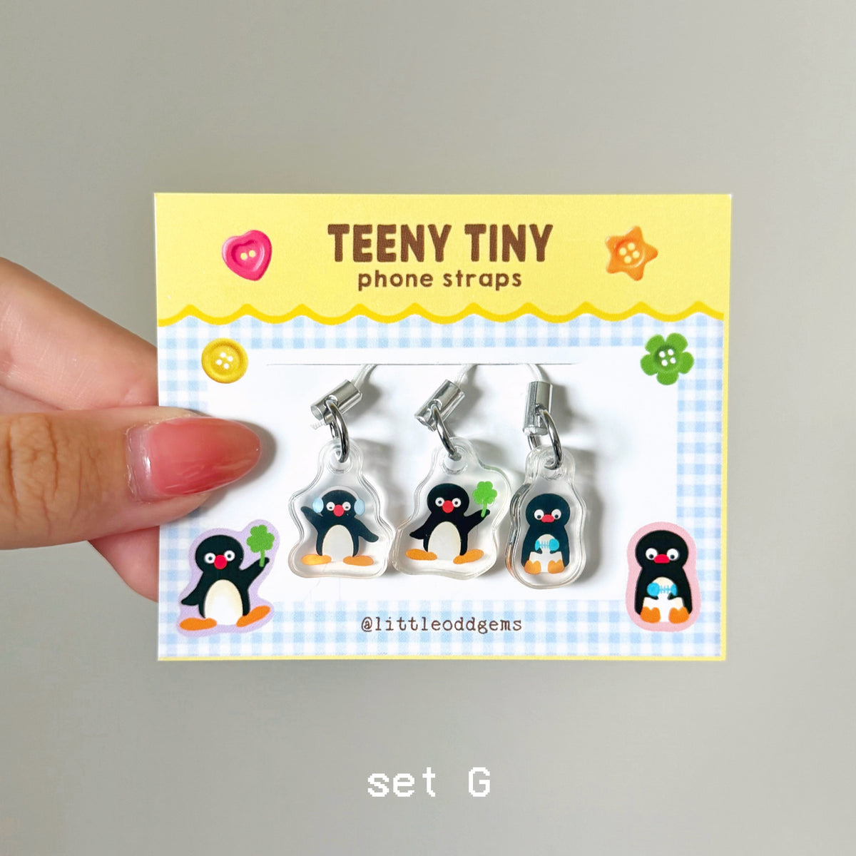 teeny tiny phone straps 🐧 (set G) image 0