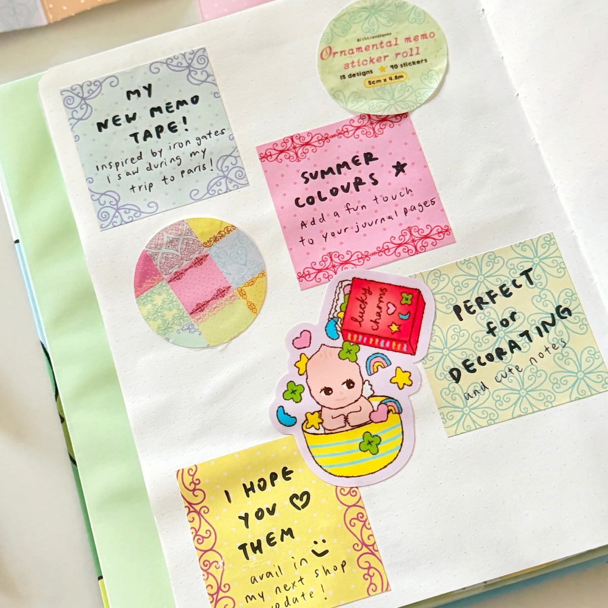 ornamental memo sticker roll image 1