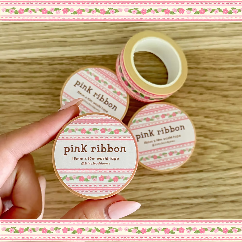 pink ribbon washi tape