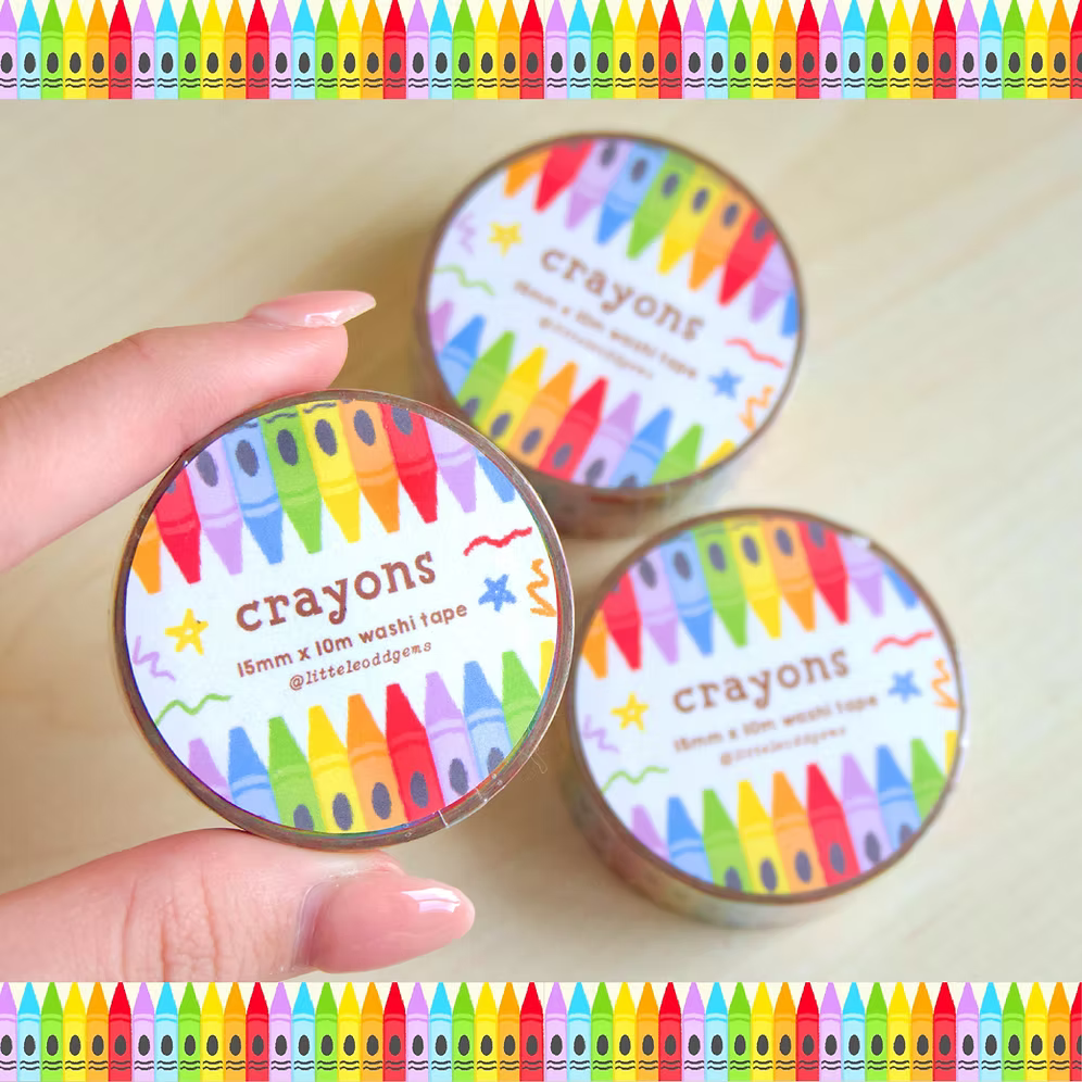 crayons washi tape
