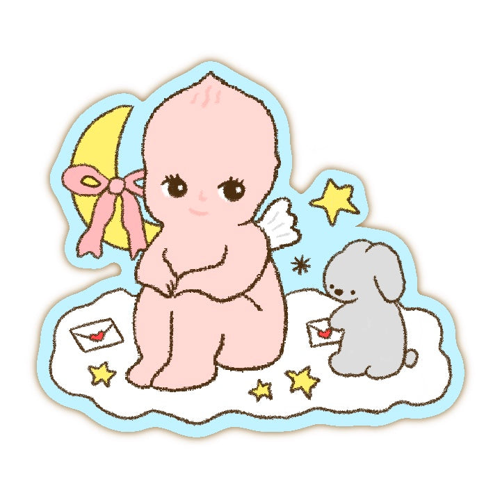 cherub in the clouds sticker flake