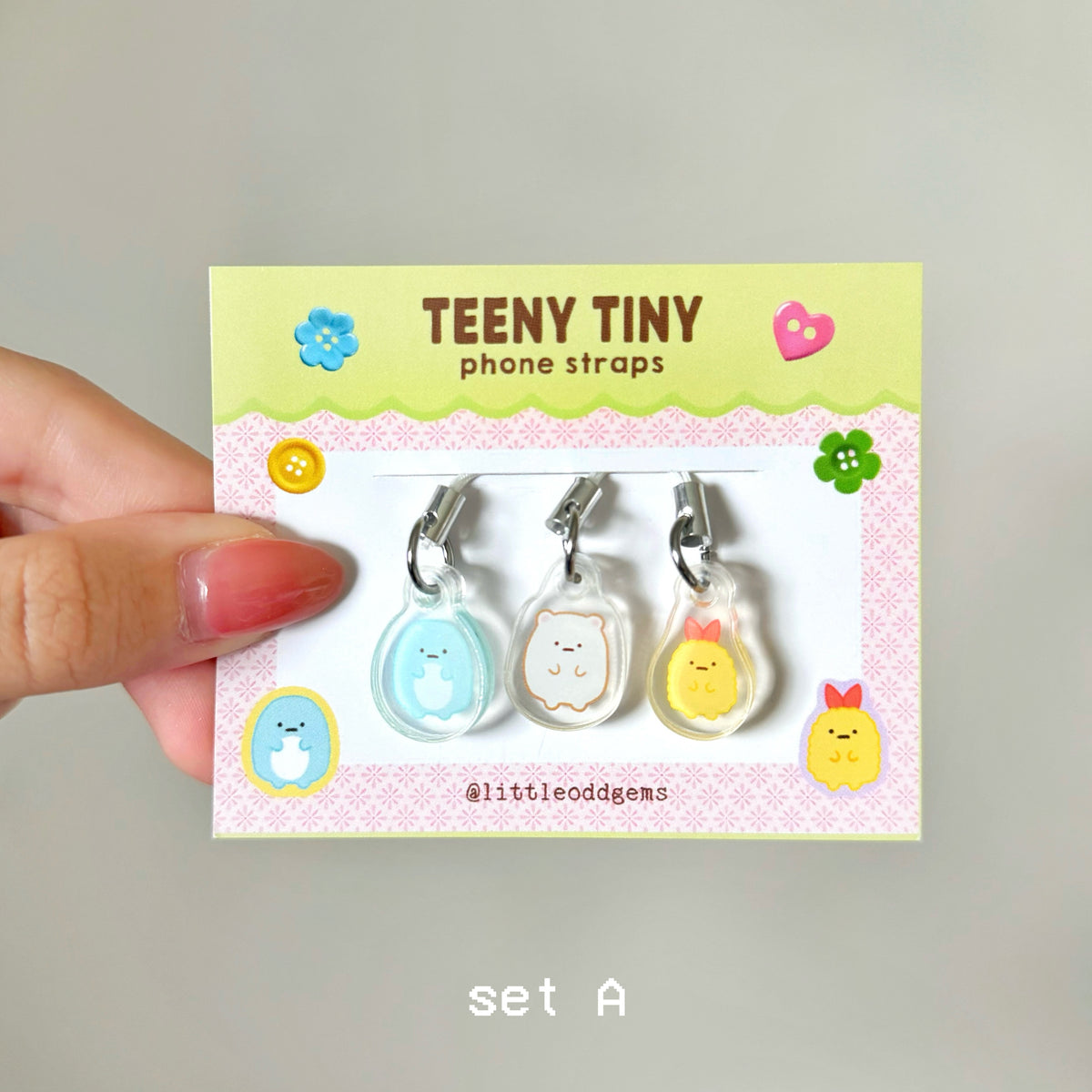 teeny tiny phone straps 🍤 (set A) image 0