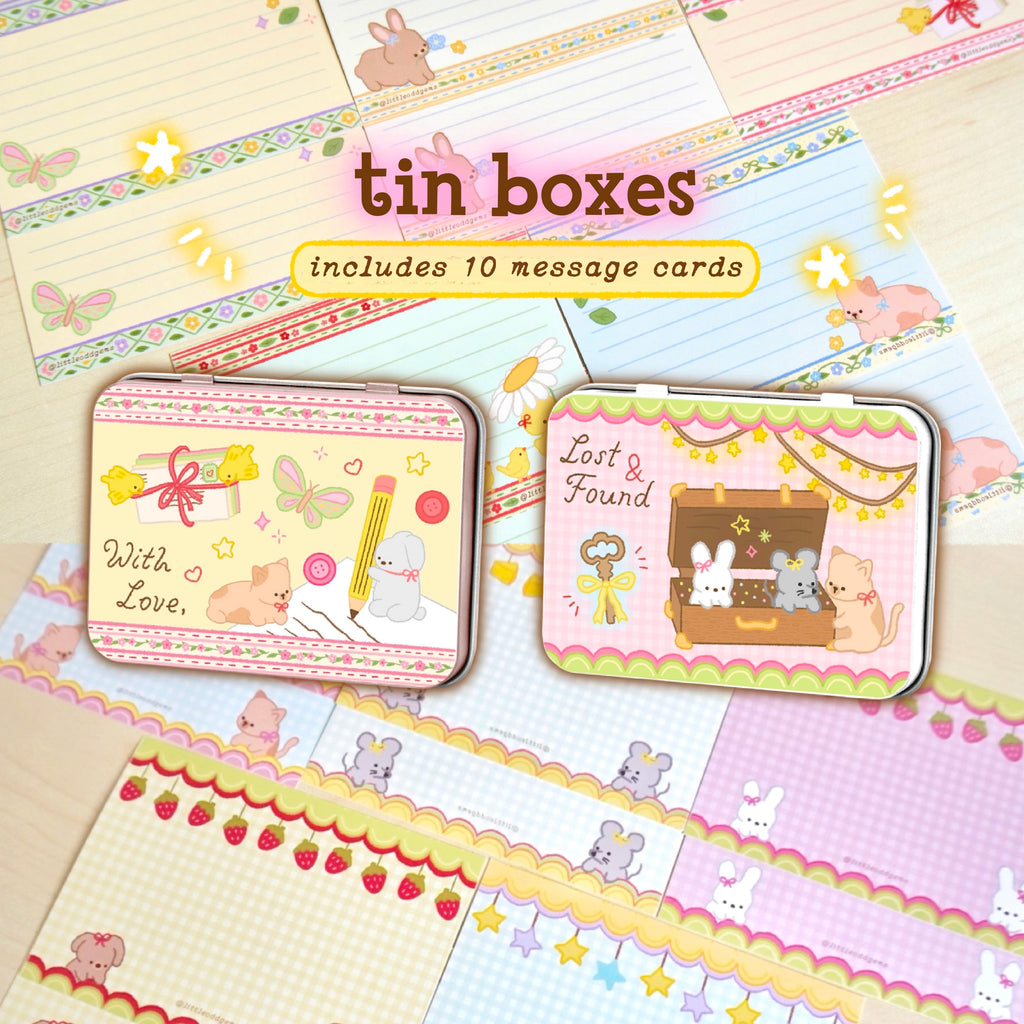 lost treasures tin box + 10 message cards image 3