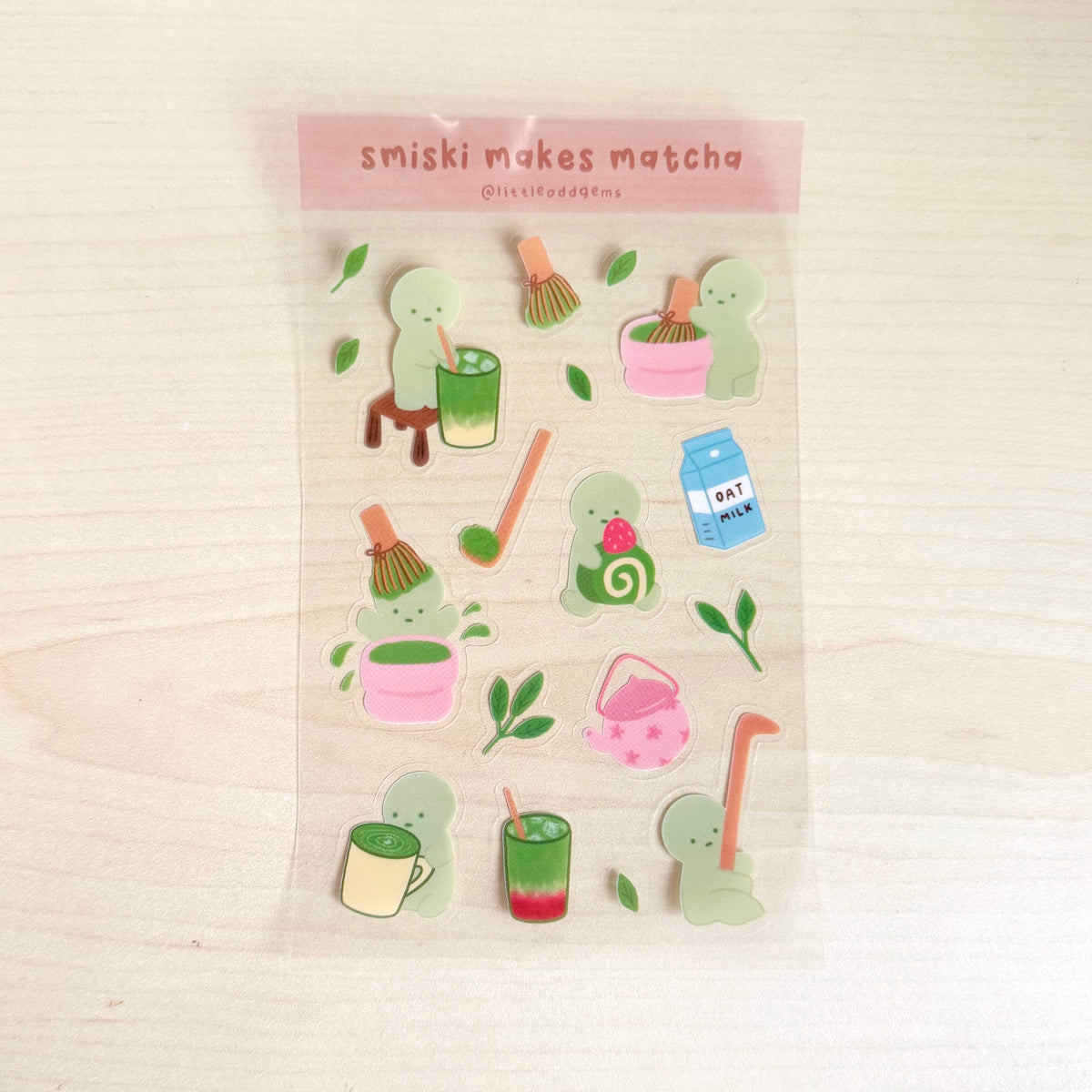 smiski makes matcha sticker sheet image 0